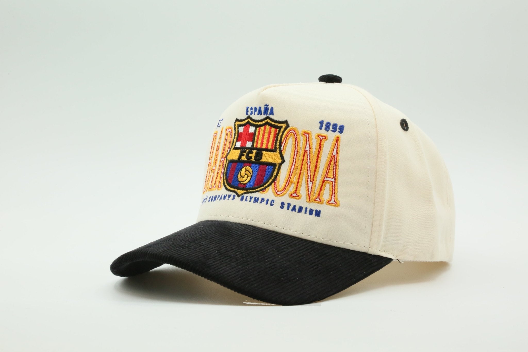 Barcelona Cream/Black Corduroy - MaisonHats