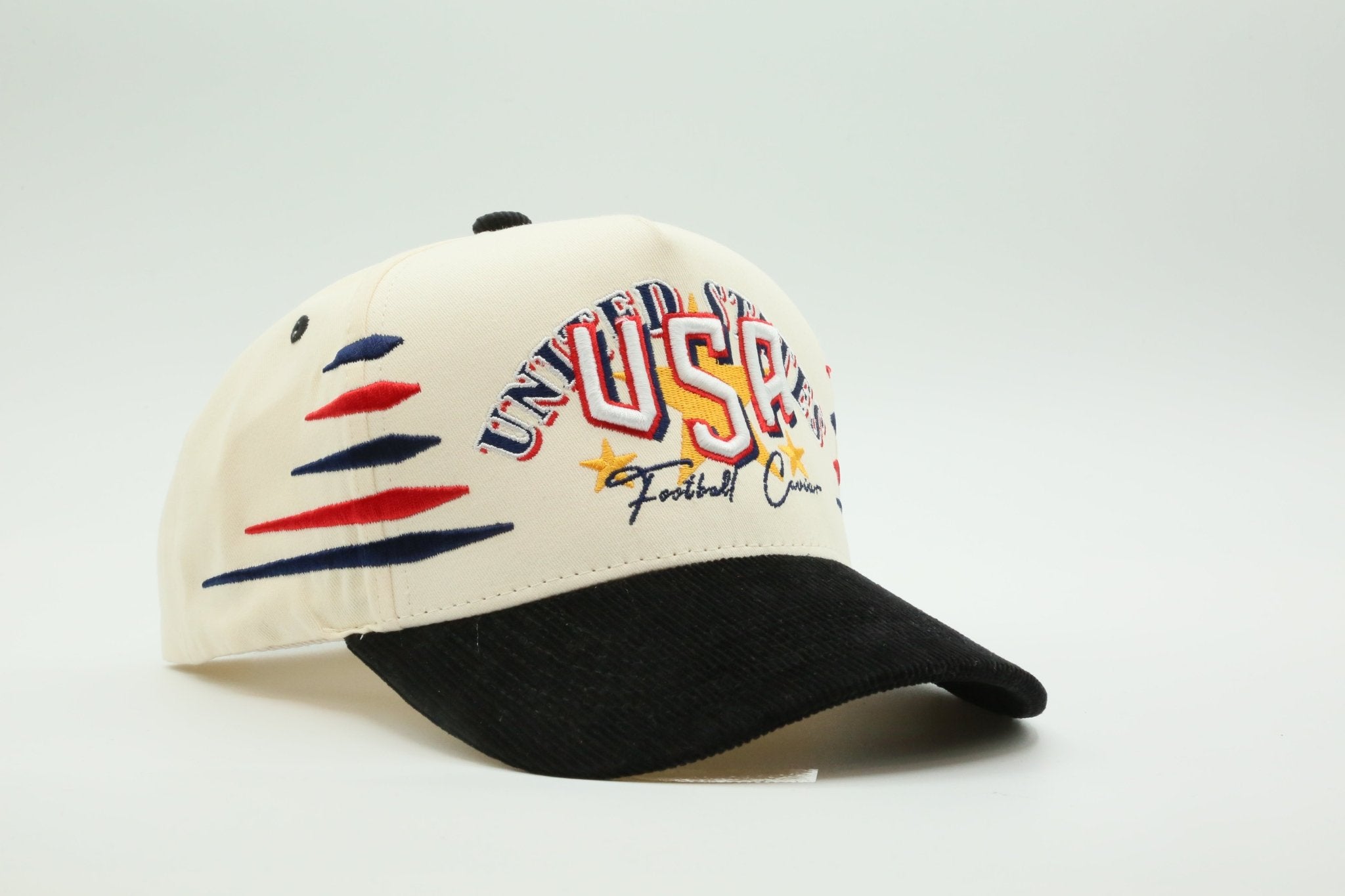 USA Cream/Black Corduroy - MaisonHats