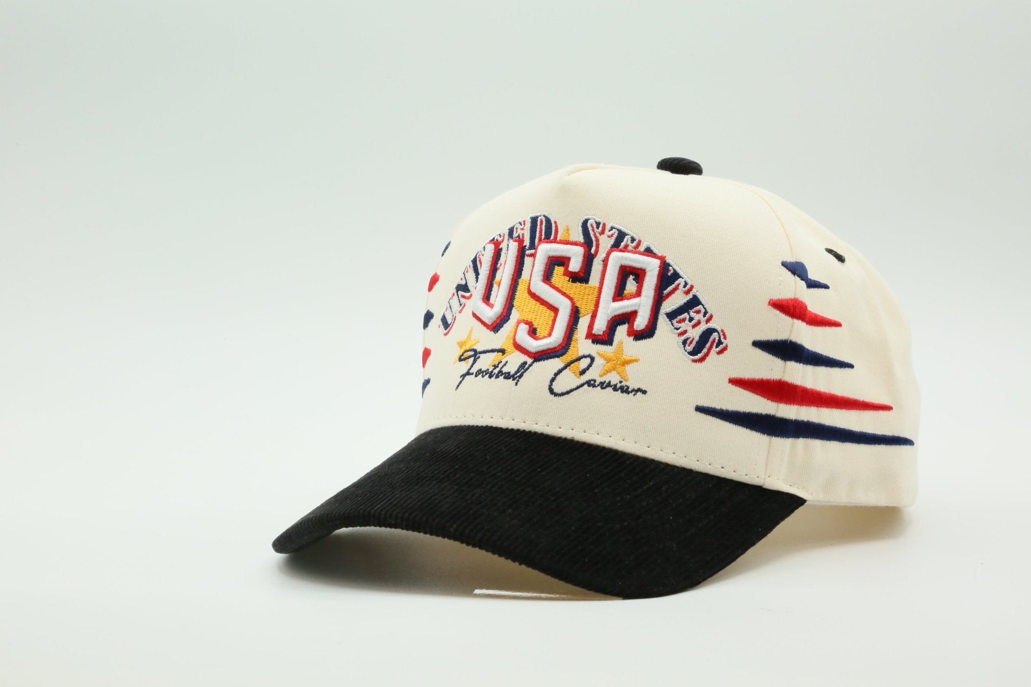 USA Cream/Black Corduroy - MaisonHats